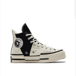 Converse Black and Cream High-Top Sneakers